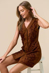 Lana Button-Down Suede Dress