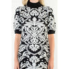 Jacquard Knit High Neck Mini Dress