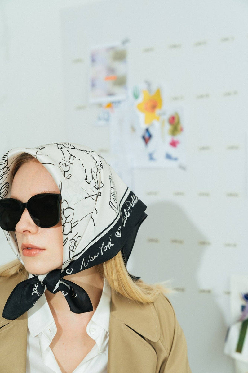"New York in Sketches" Silk Scarf