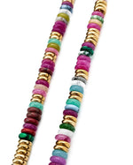 Joan Multi Color Beaded Stone Necklace: BLACK