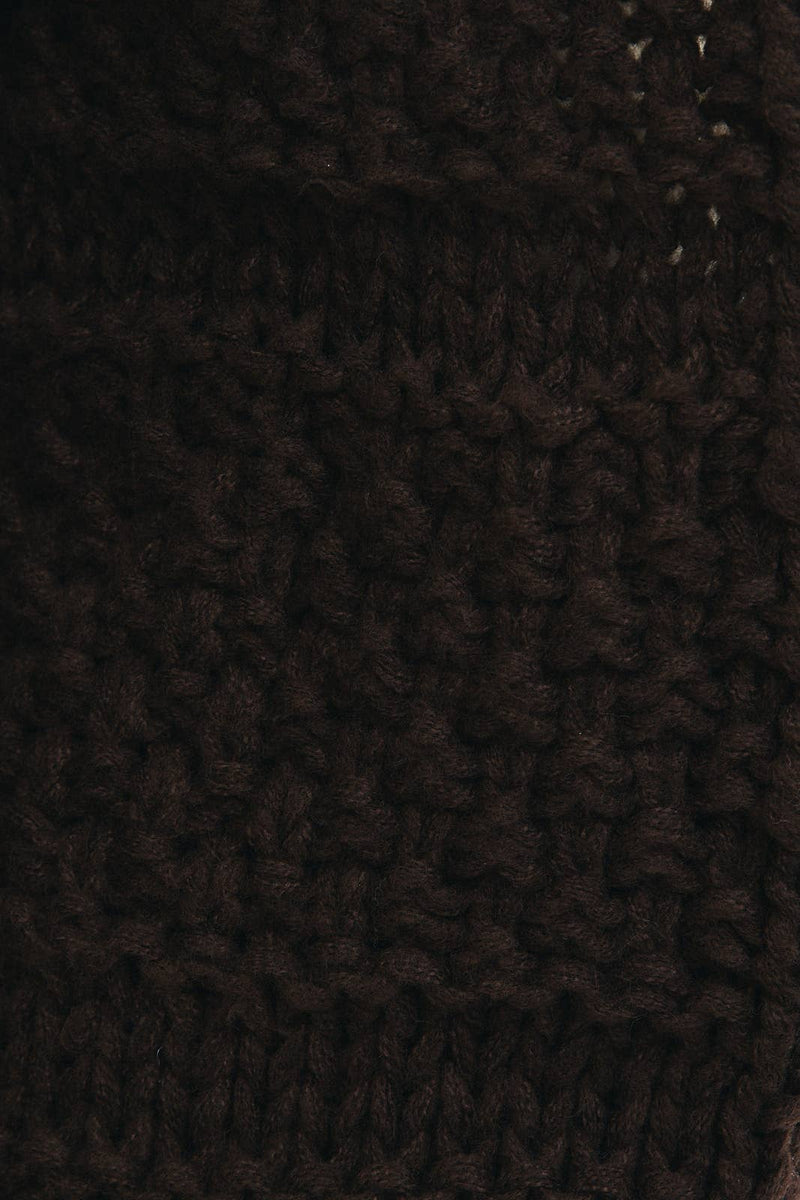 OVERSIZED SWEATER CARDIGAN: Brown