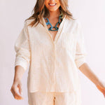 Ivory Eyelet Bermuda Button Down