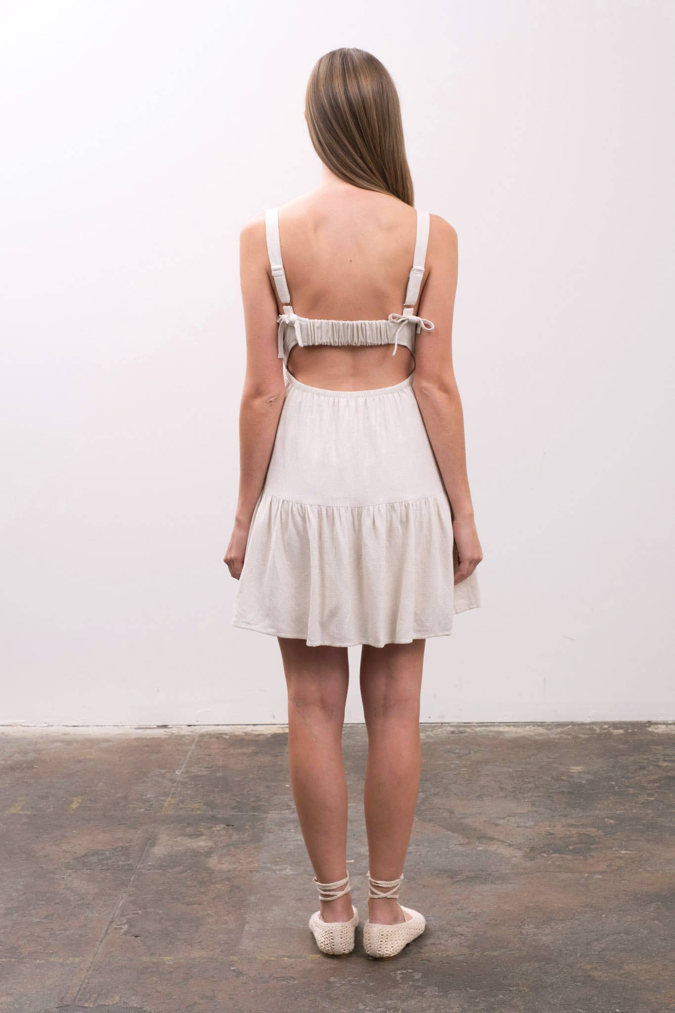 ELASTIC BACK DROPPED WAIST MINI DRESS Addie rose ELASTIC BACK DROPPED WAIST MINI DRESS Addie rose