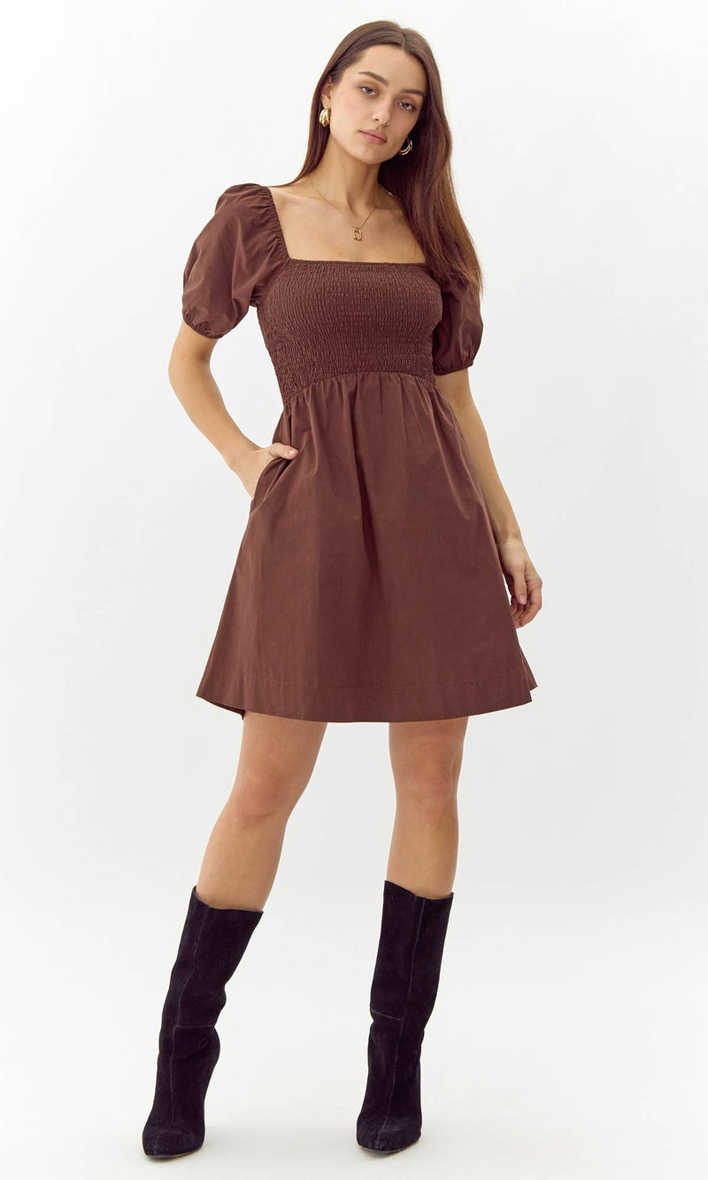 Eisie Poplin Smocked Mini Dress Addie rose Eisie Poplin Smocked Mini Dress Addie rose