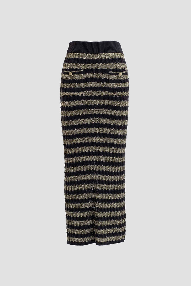 STRIPE SWEATER KNIT MIDI SKIRT