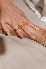Waterproof Gold Statement Watch Ring:  size 7