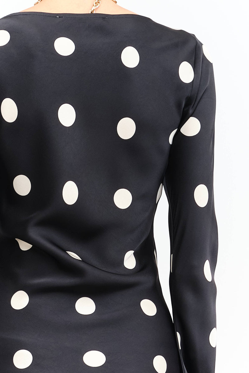 Georgie Polka Dot Black Dress