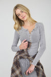 HENLEY KNIT TOP