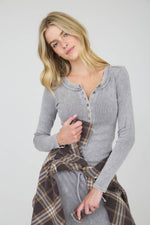 HENLEY KNIT TOP