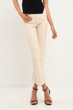 Cream Faux Leather Pant