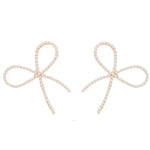 Pearl Statement Bow Earrings