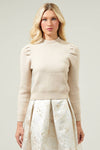 Miranda Solid Cropped Sweater: Oatmeal