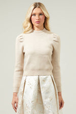 Miranda Solid Cropped Sweater: Oatmeal